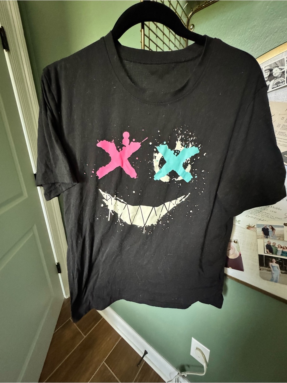 X Eyes Smiley Face Graphic T-Shirt Streetwear Y2K Emo Grunge - Picture 2 of 2